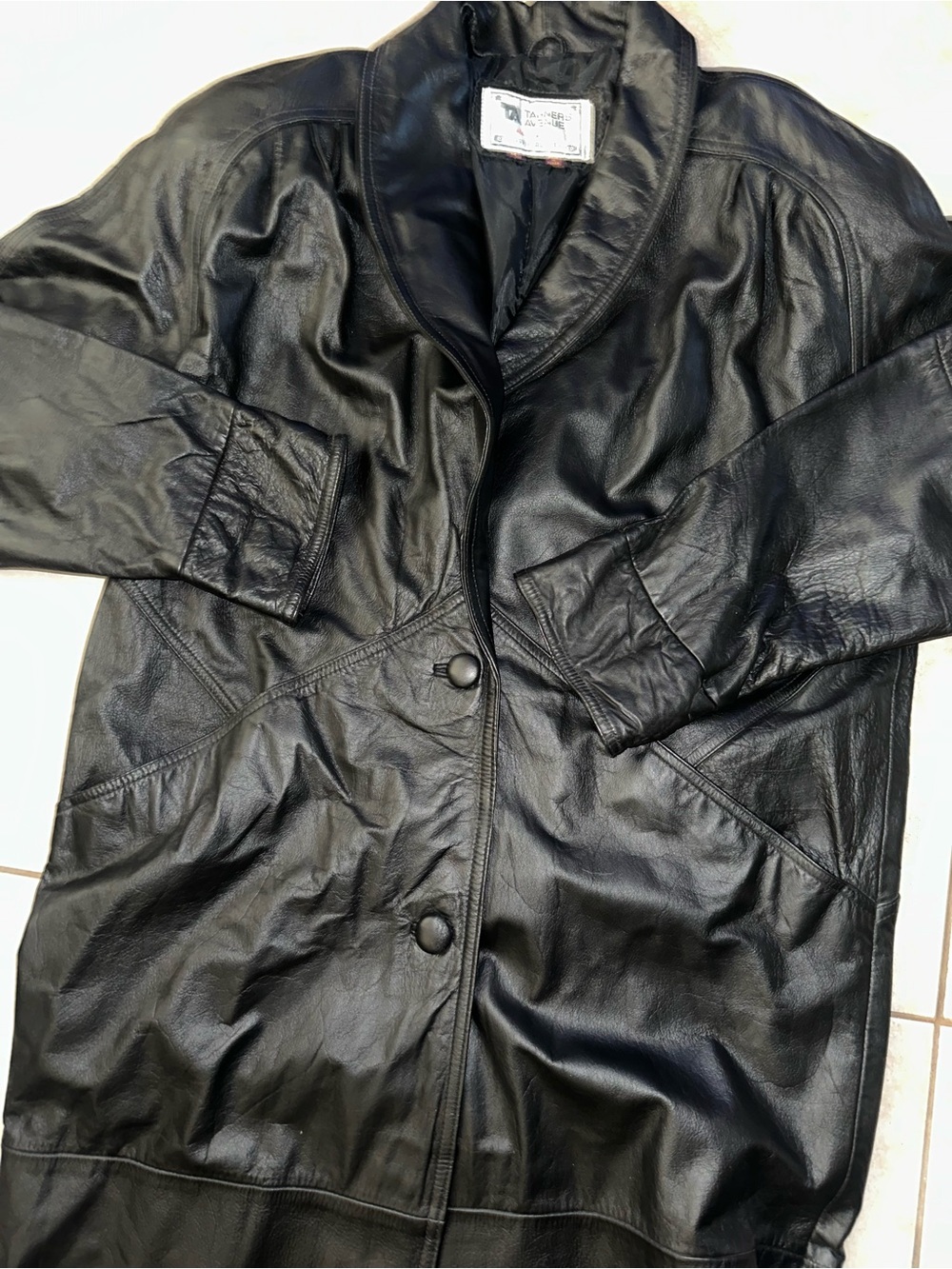 Vintage Tanners Avenue Black Genuine Leather Coat Women’s M Jacket